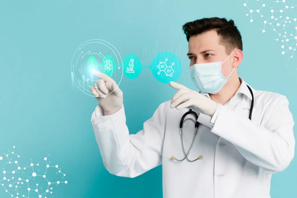 Technological innovations and trends shaping the future of healthcare with AI, telemedicine, and wearable devices.